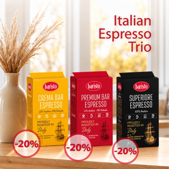 Baristo ground coffee home line -20%